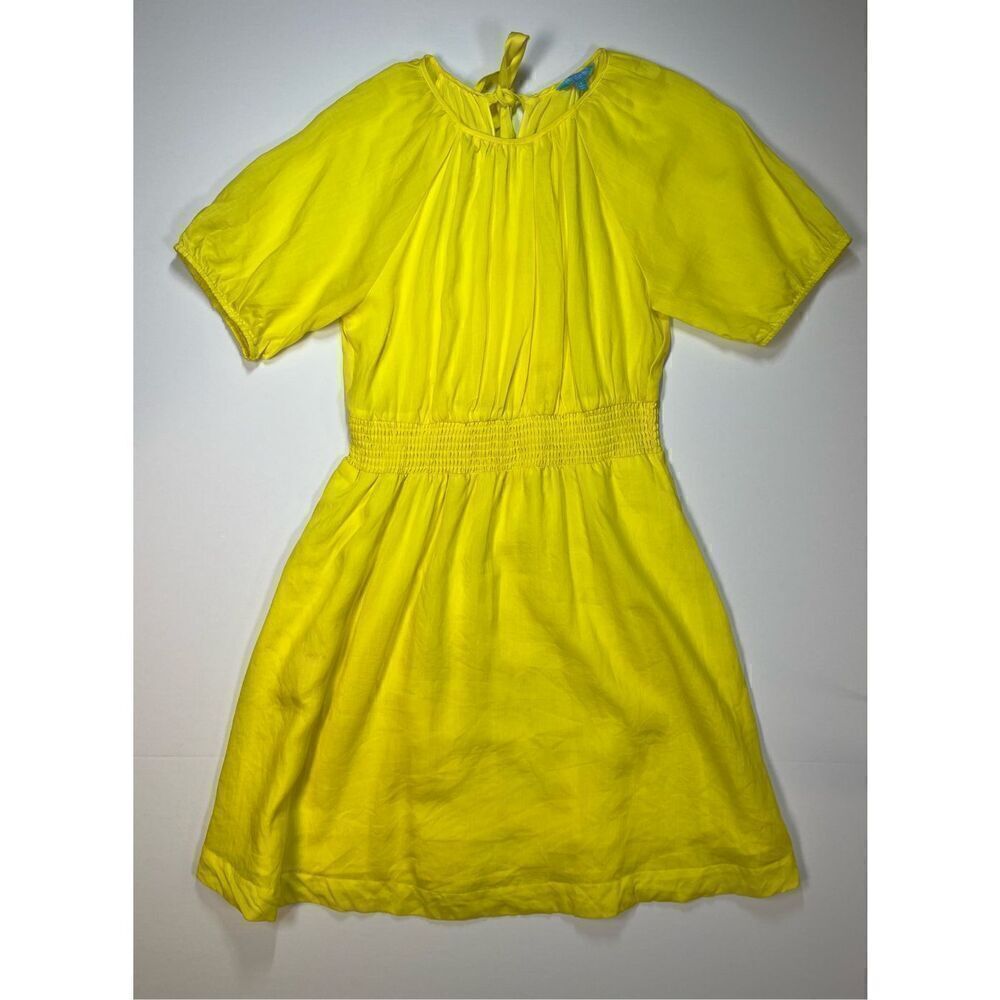 Draper James Lemon Yellow Linen Blend Tie Back Elastic Waist Size Extra Large